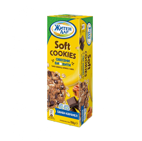 Овесени Бисквити Житен дар с Банан и Карамел  - 0,150 гр.